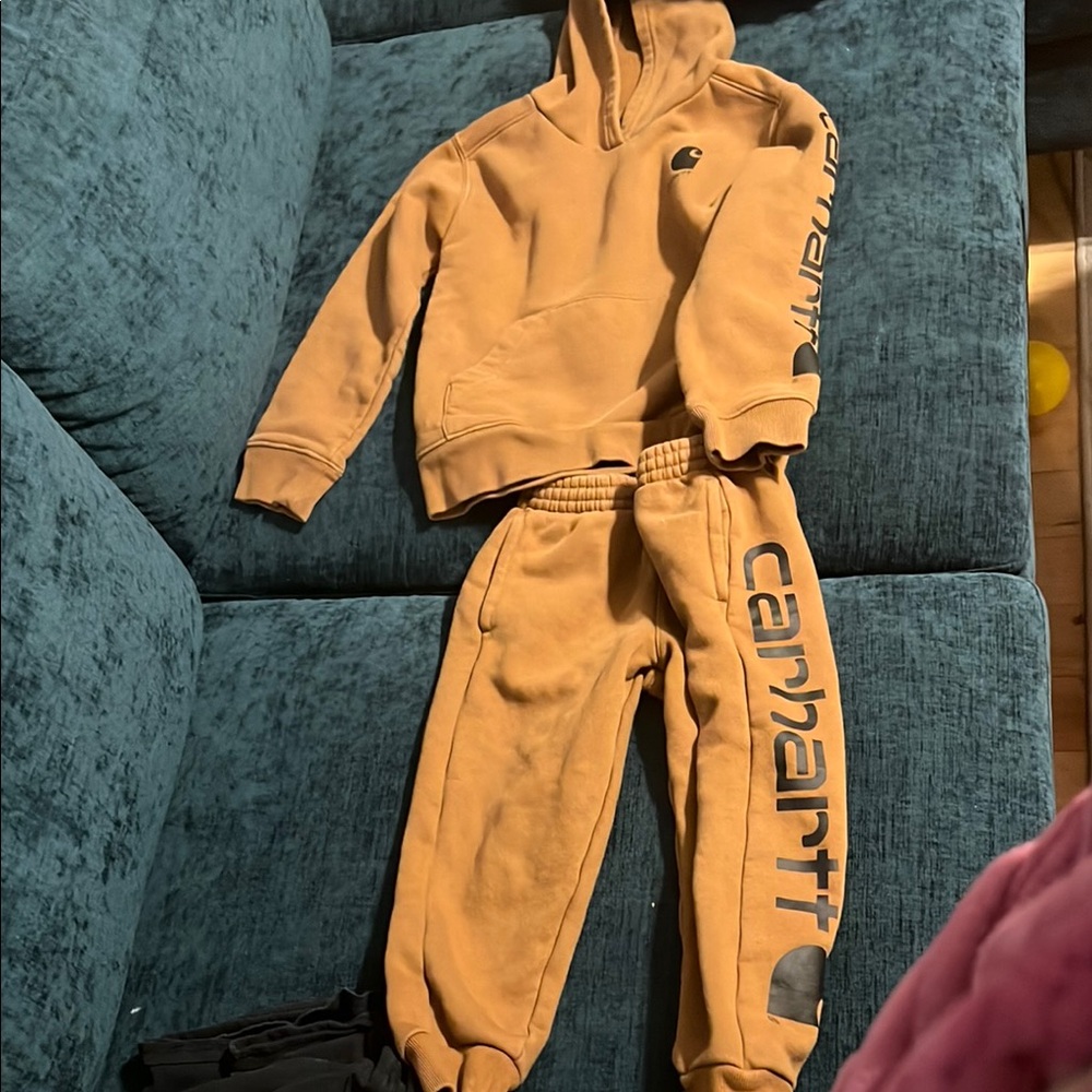Carhartt Kids Tan Hoodie and Jogger Set